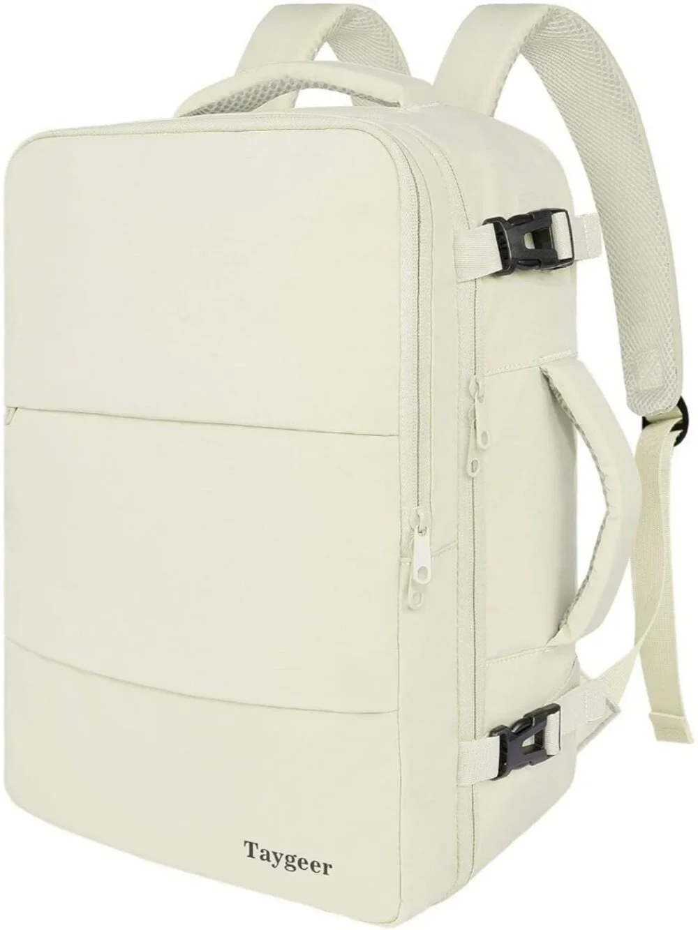 Women's Creambeige 15.6inch Laptop Mochila Flight Approved Daypack with Pocket